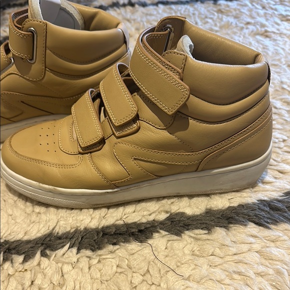 Rag & Bone - Retro Court Strap Leather Tan High Top Sneakers - Picture 2 of 9